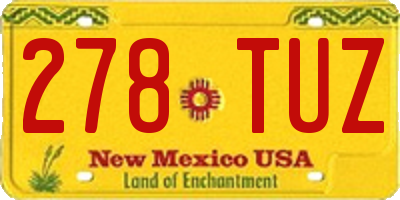 NM license plate 278TUZ