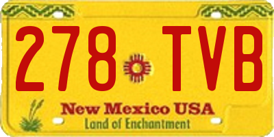 NM license plate 278TVB
