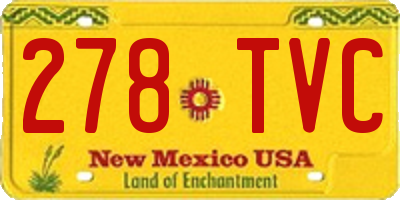NM license plate 278TVC