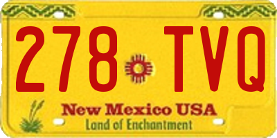 NM license plate 278TVQ