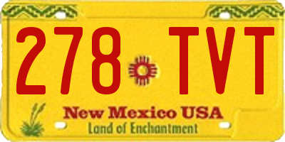 NM license plate 278TVT