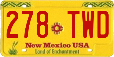 NM license plate 278TWD