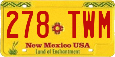 NM license plate 278TWM