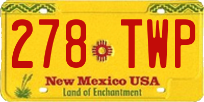 NM license plate 278TWP