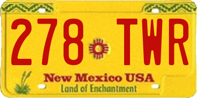 NM license plate 278TWR