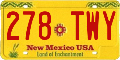 NM license plate 278TWY