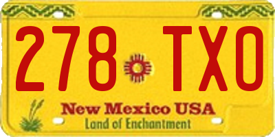NM license plate 278TXO