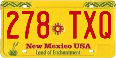 NM license plate 278TXQ