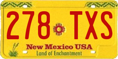 NM license plate 278TXS
