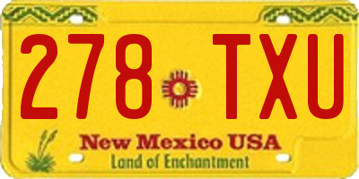 NM license plate 278TXU