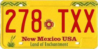 NM license plate 278TXX