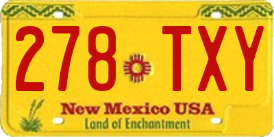 NM license plate 278TXY