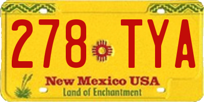 NM license plate 278TYA