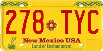 NM license plate 278TYC