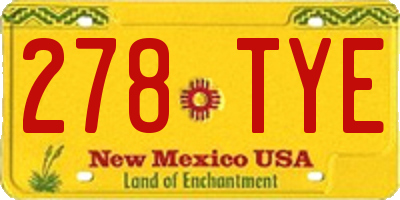 NM license plate 278TYE