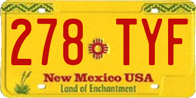 NM license plate 278TYF