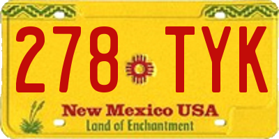 NM license plate 278TYK