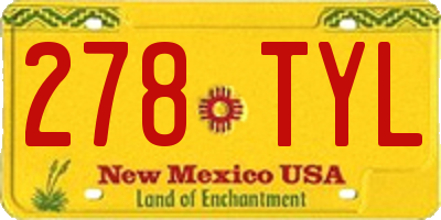 NM license plate 278TYL