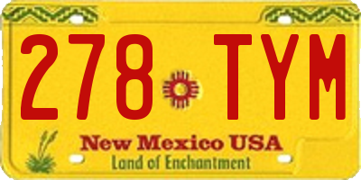 NM license plate 278TYM