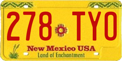 NM license plate 278TYO