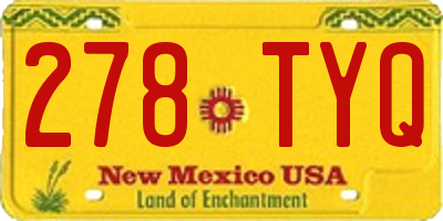 NM license plate 278TYQ