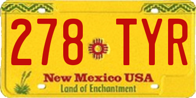 NM license plate 278TYR