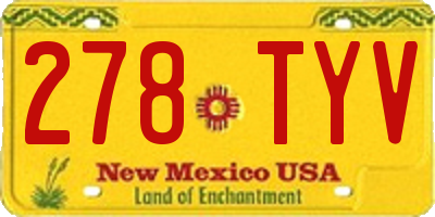 NM license plate 278TYV