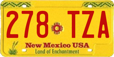 NM license plate 278TZA