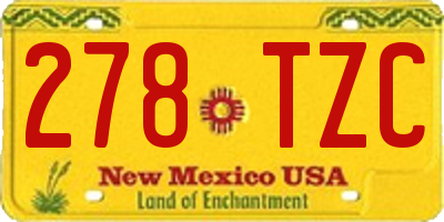 NM license plate 278TZC