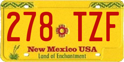 NM license plate 278TZF