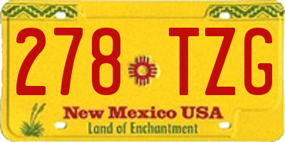 NM license plate 278TZG