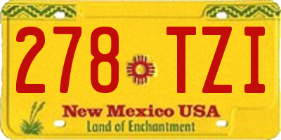 NM license plate 278TZI