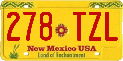 NM license plate 278TZL