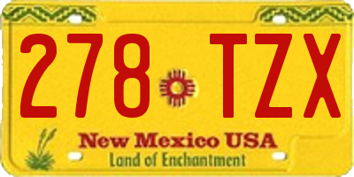 NM license plate 278TZX