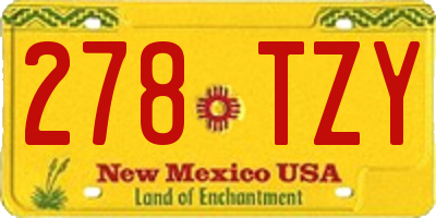 NM license plate 278TZY