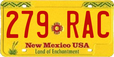 NM license plate 279RAC