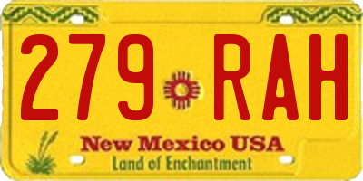 NM license plate 279RAH