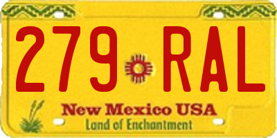 NM license plate 279RAL