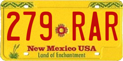 NM license plate 279RAR