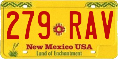 NM license plate 279RAV