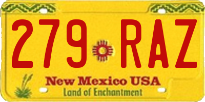 NM license plate 279RAZ