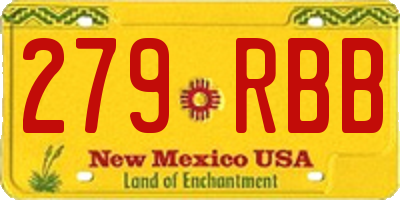 NM license plate 279RBB