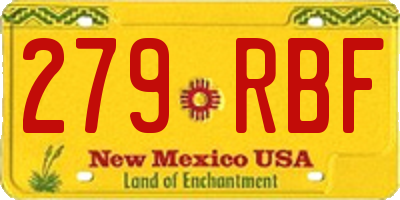 NM license plate 279RBF