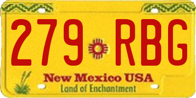 NM license plate 279RBG