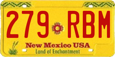 NM license plate 279RBM
