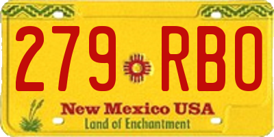 NM license plate 279RBO