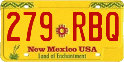 NM license plate 279RBQ