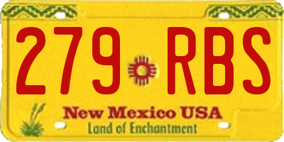 NM license plate 279RBS