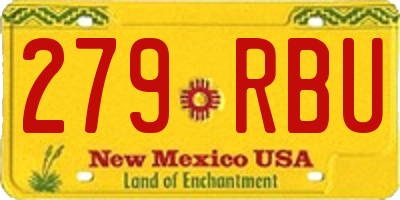 NM license plate 279RBU