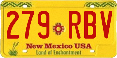 NM license plate 279RBV